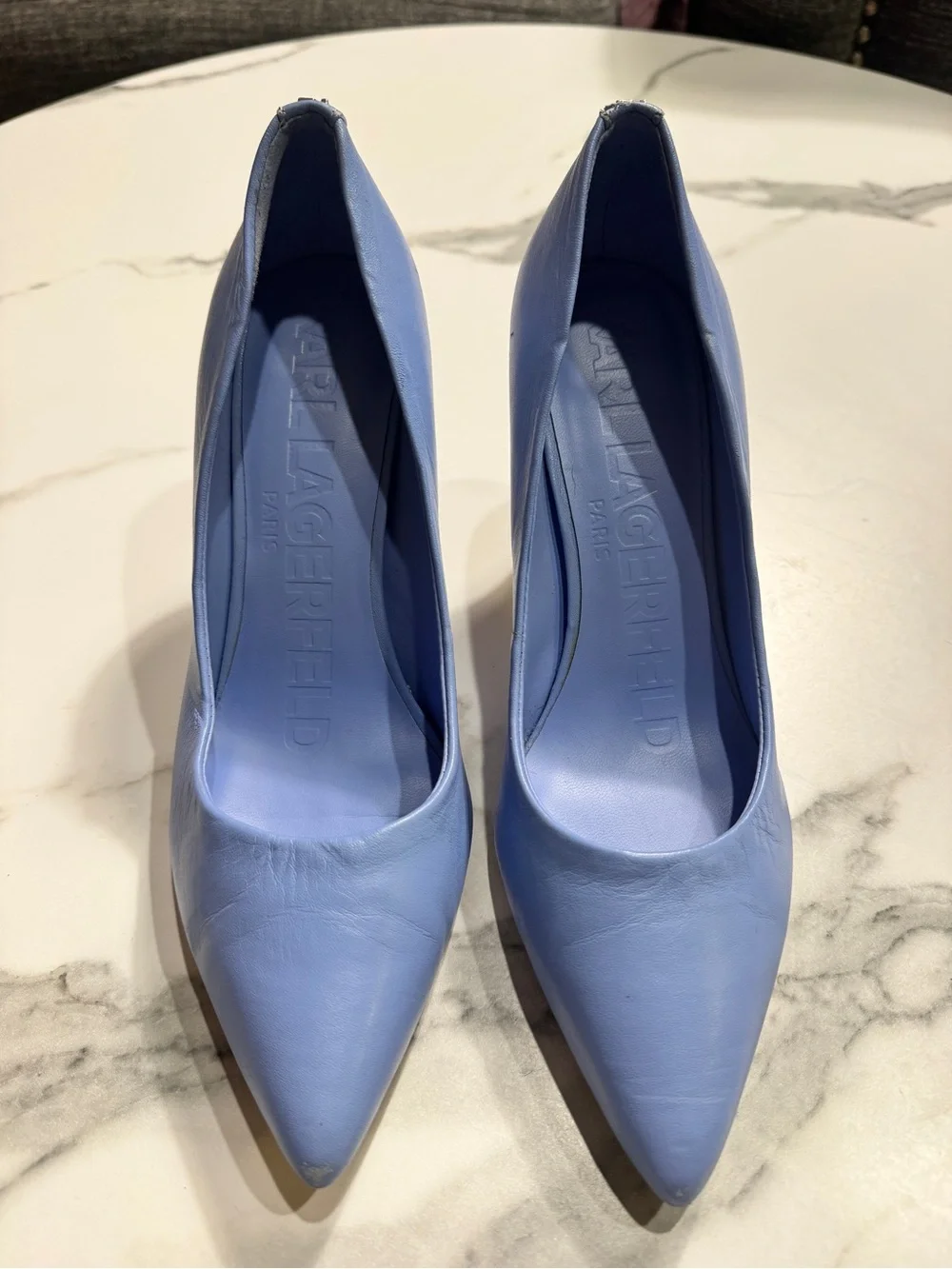 Karl Lagerfeld Periwinkle Pointed-Toe Stiletto Pumps